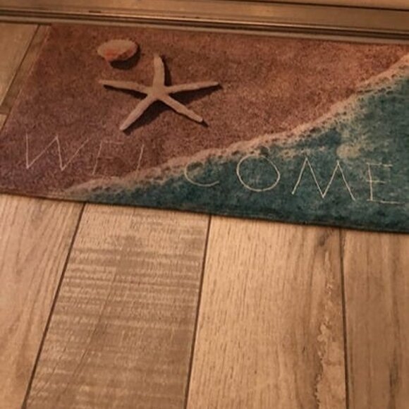 NEW Fluffy Shag Area Rug,Coastal Beach Starfish Shells 16×24in - Picture 8 of 8